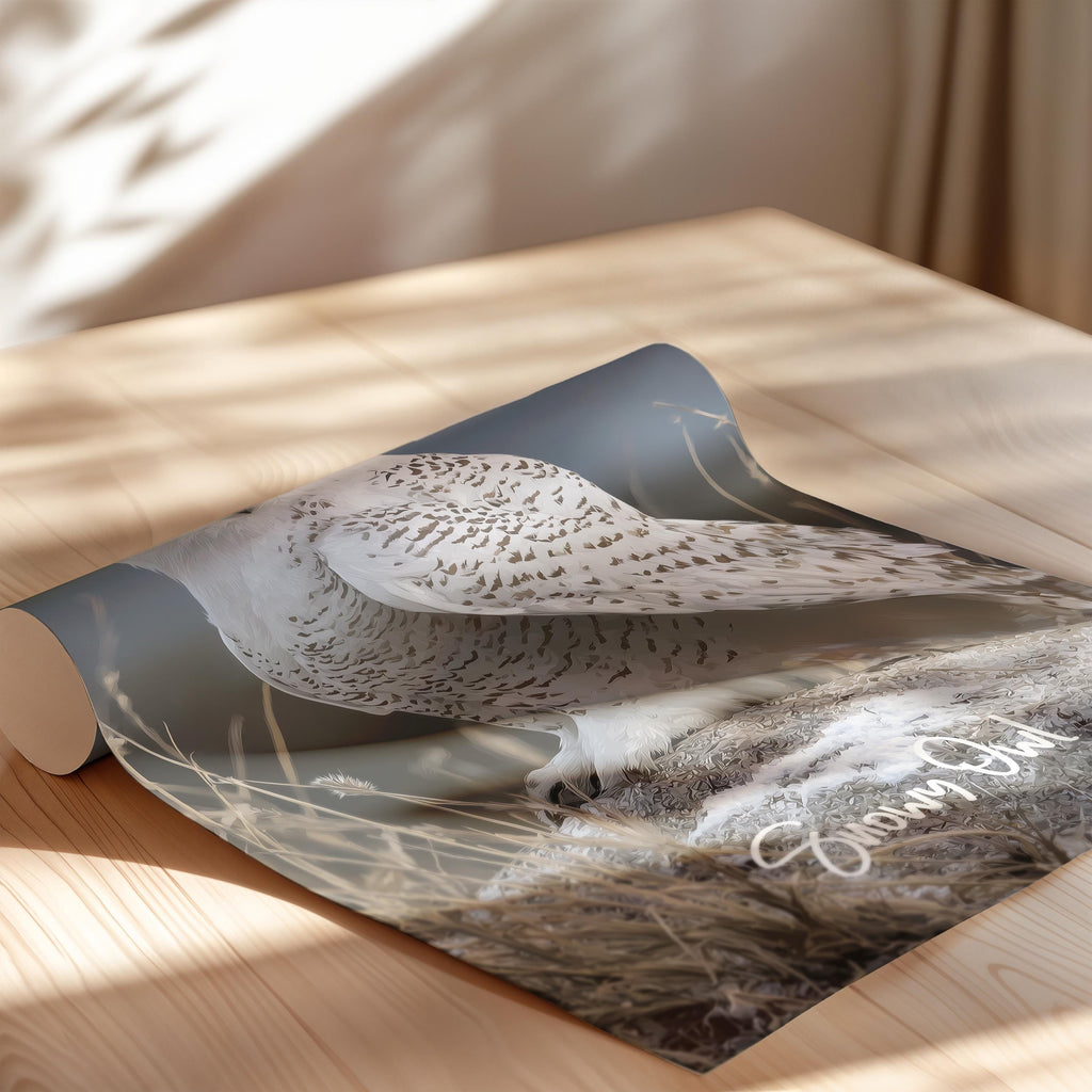 Snowy Owl Framed Poster: Arctic Nursery Wall Art