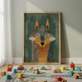 Wolf Nursery Wall Art – Woodland Animal Print for Kids