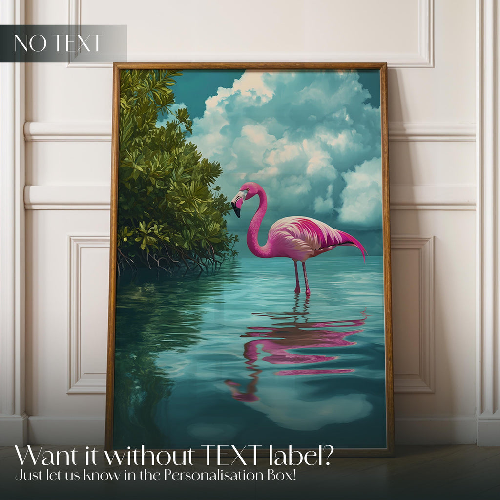 Yucatán Flamingo Art Print – Tropical Bird Illustration, Nature Decor