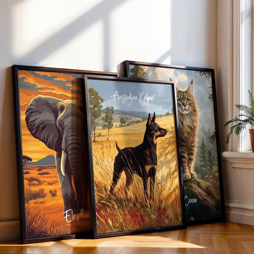 Australian Kelpie Art Print: Herding Dog Breed Portrait