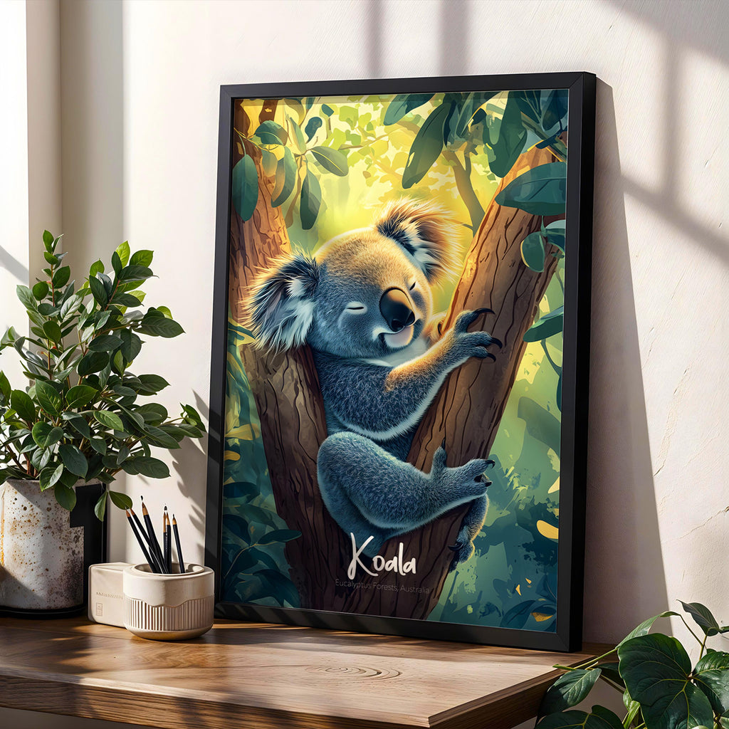 Koala Art Print: Australian Animal Illustration, Nursery Wall Decor