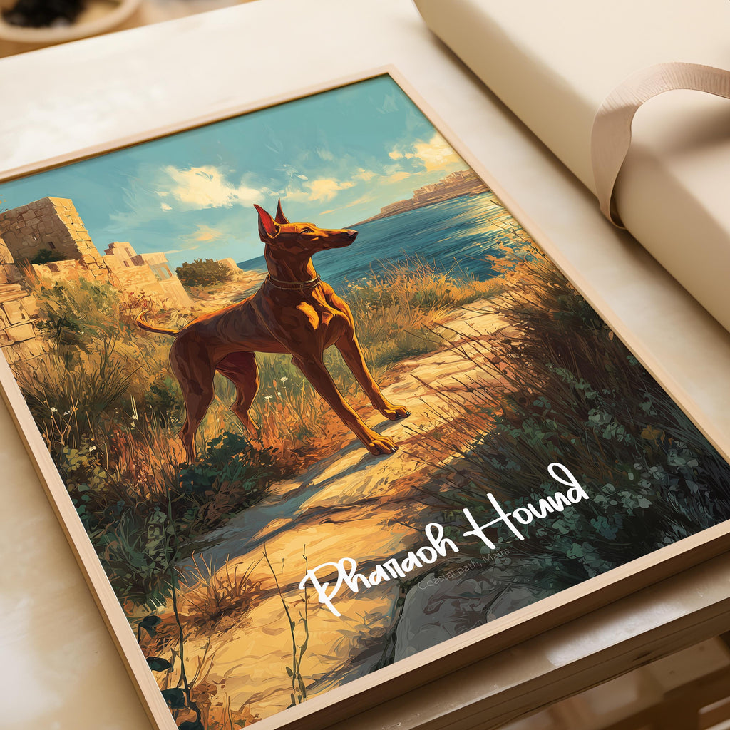 Pharaoh Hound Art Print: Elegant Egyptian Dog Breed Poster