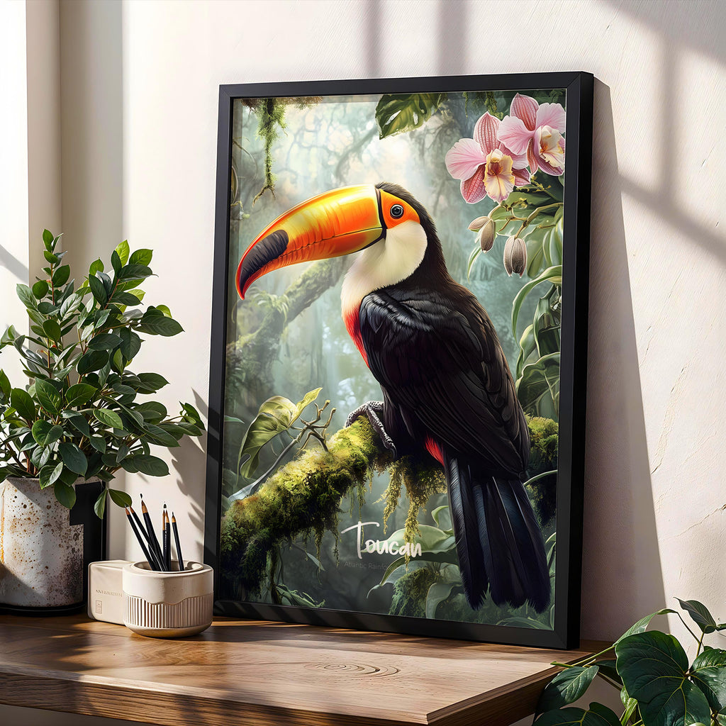Toucan Art Print: Tropical Jungle Bird Illustration, Exotic Wildlife Decor