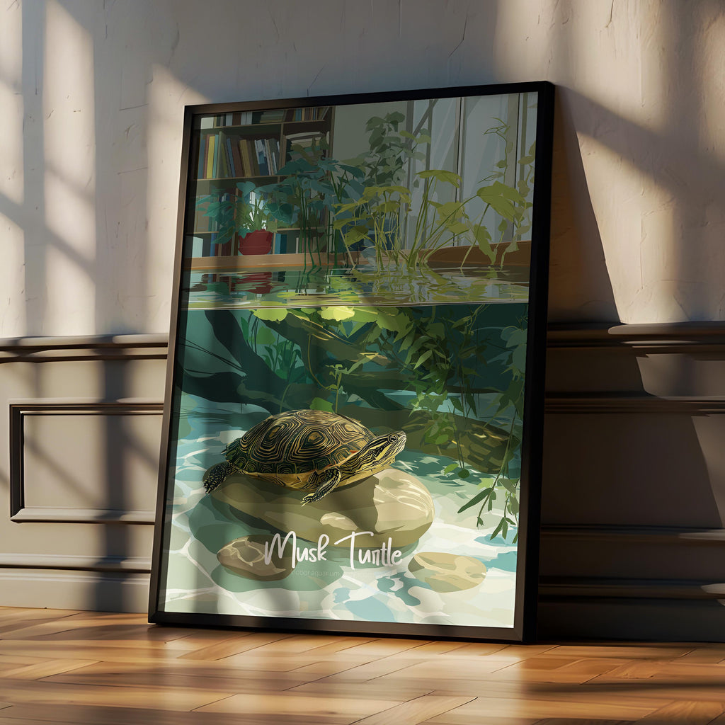 Musk Turtle Print: Aquatic Animal Wall Art for Kids Room