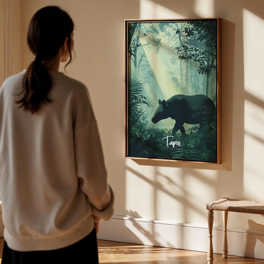 Tapir Print: Exotic Jungle Animal Wall Art, Modern Rustic Decor
