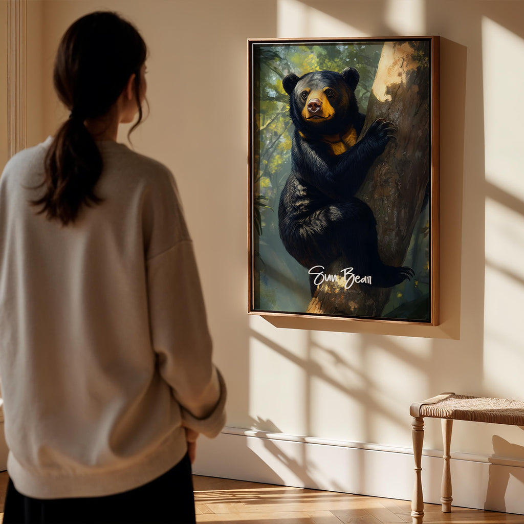 Sun Bear Art Print: Eco-Friendly Jungle Wall Decor