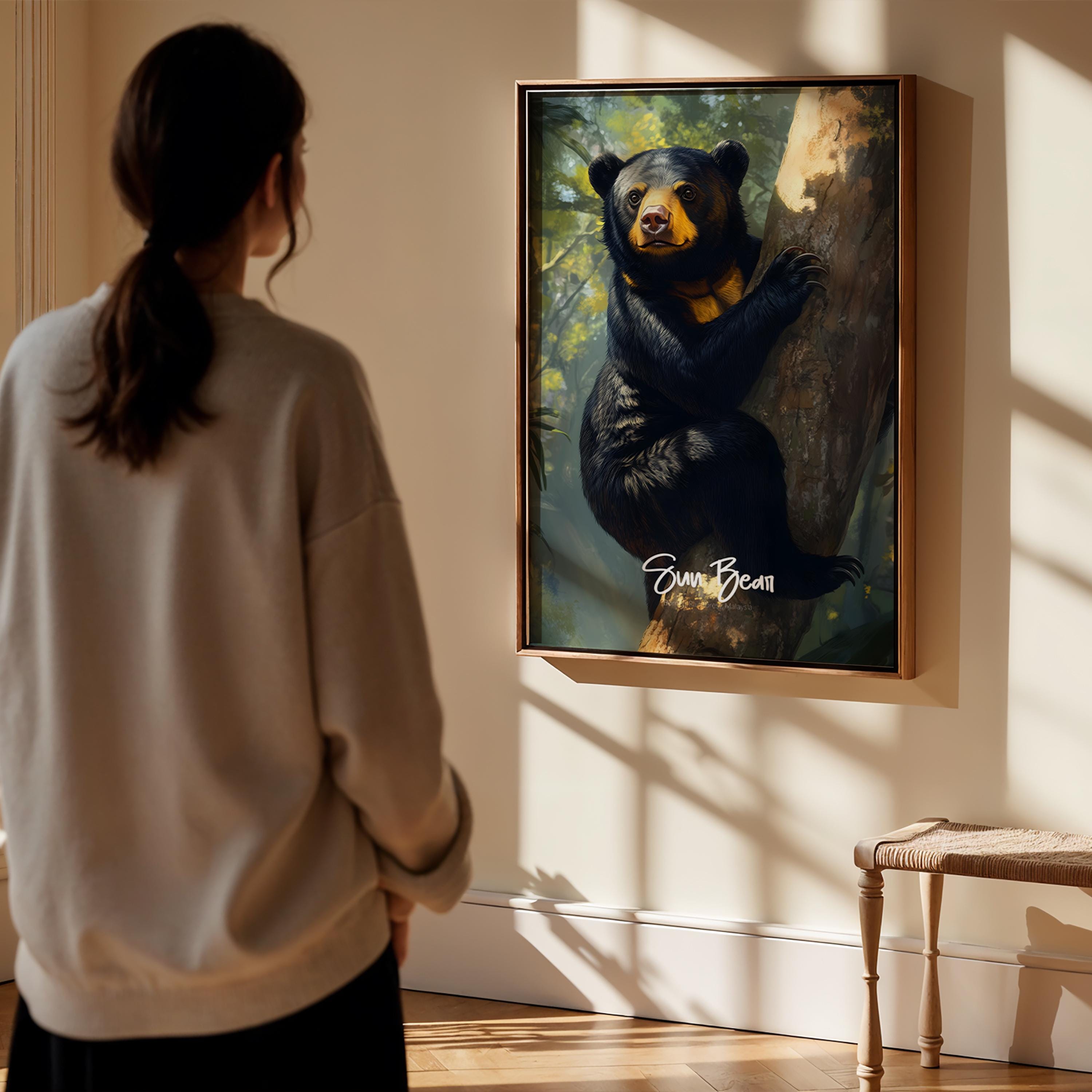 Sun Bear Art Print: Eco-Friendly Jungle Wall Decor