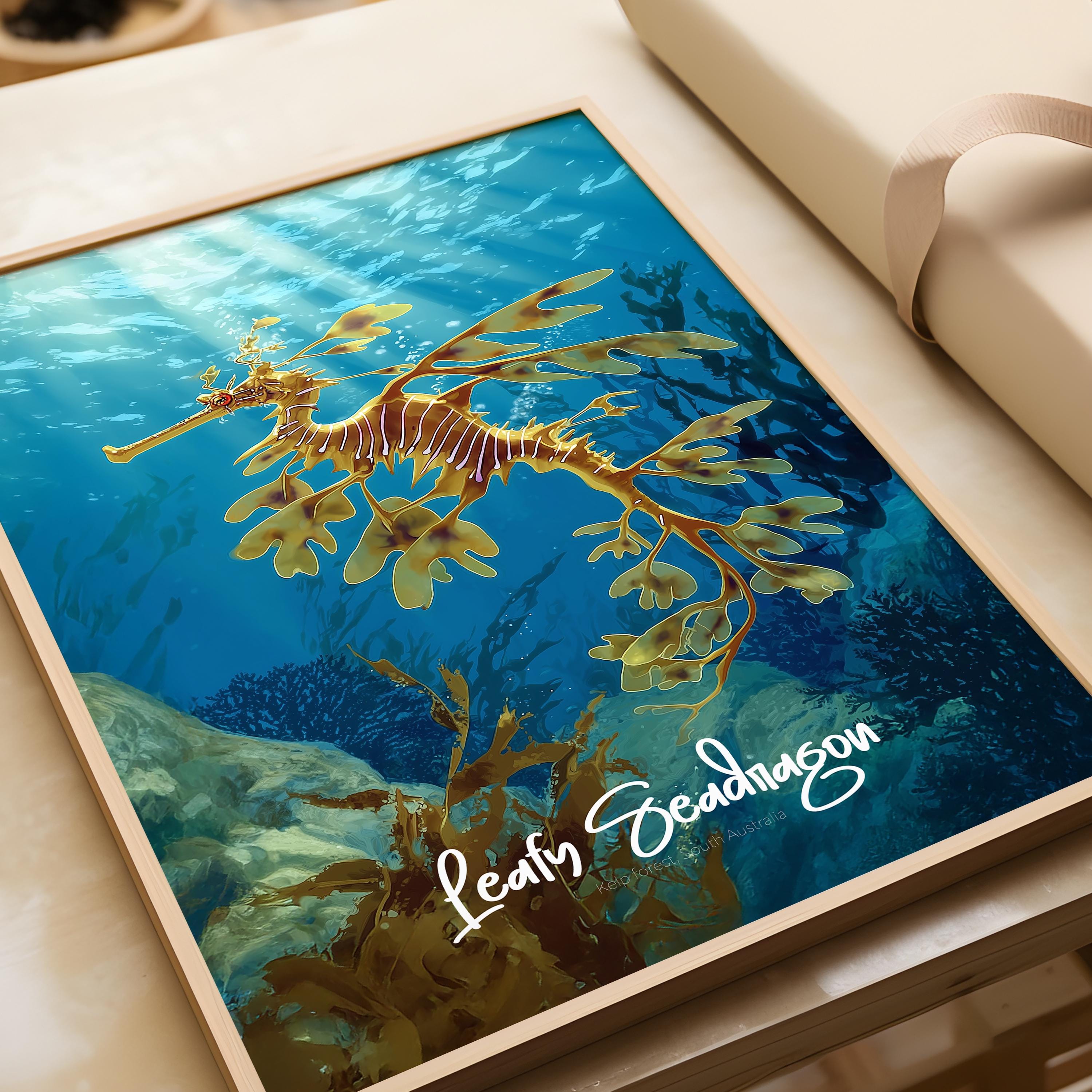 Leafy Seadragon Print: Unique Ocean Creature Wall Art
