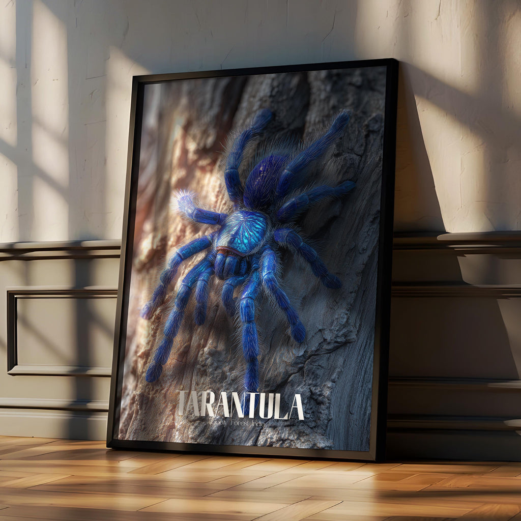 Gooty Sapphire Tarantula Print: Exotic Blue Spider Wall Art