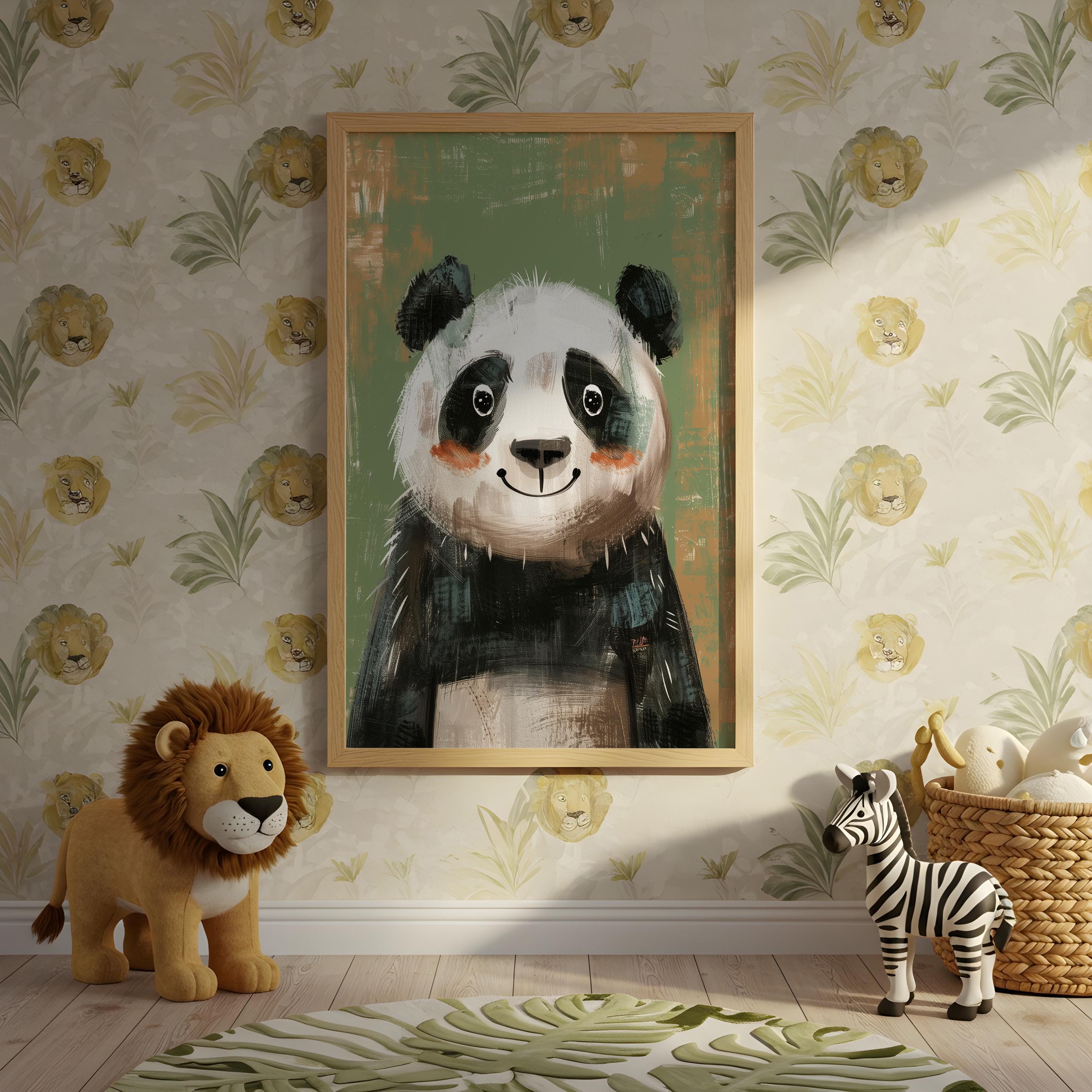 Panda Nursery Wall Art – Forest Animal Print