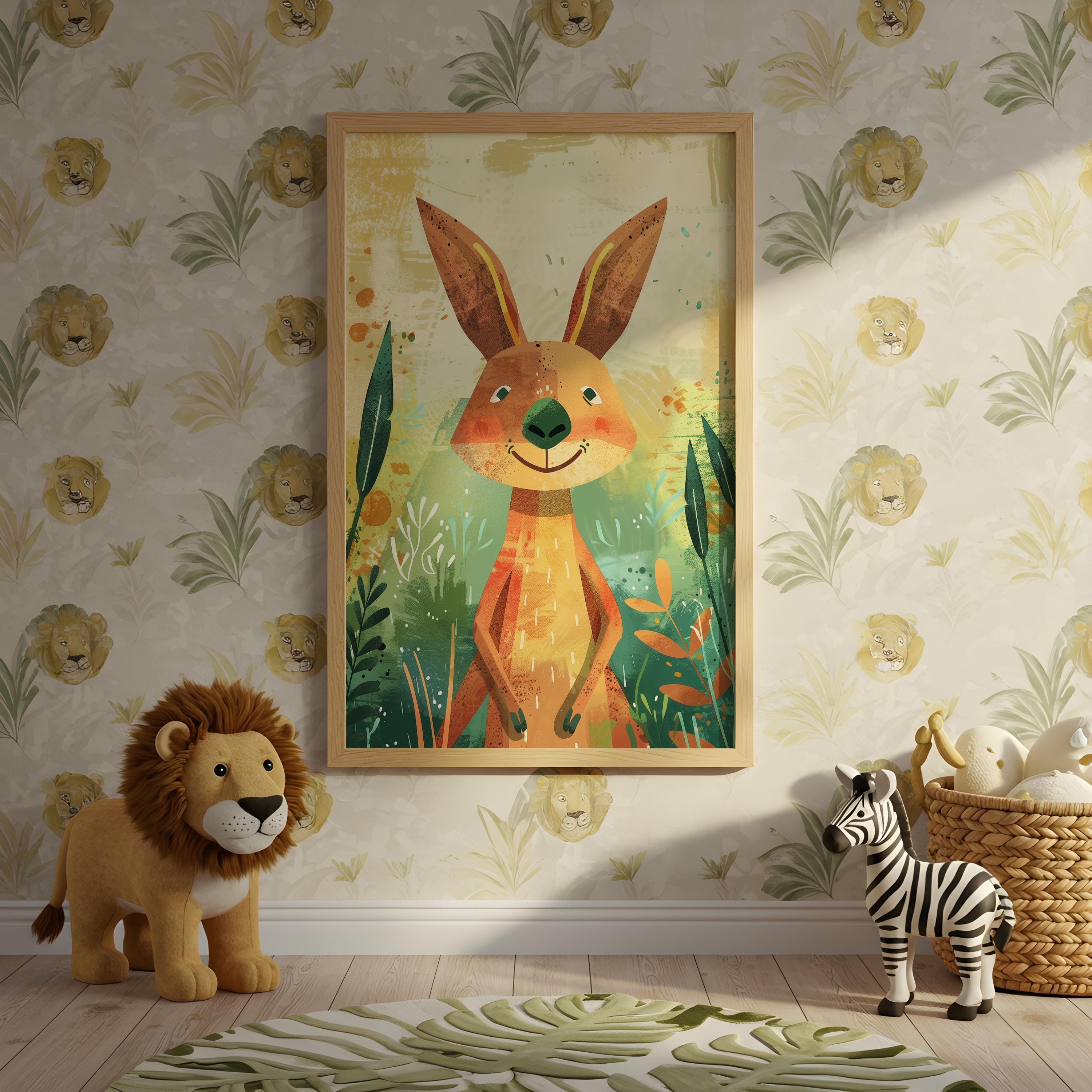 Kangaroo Nursery Wall Art – Australian Animal Print