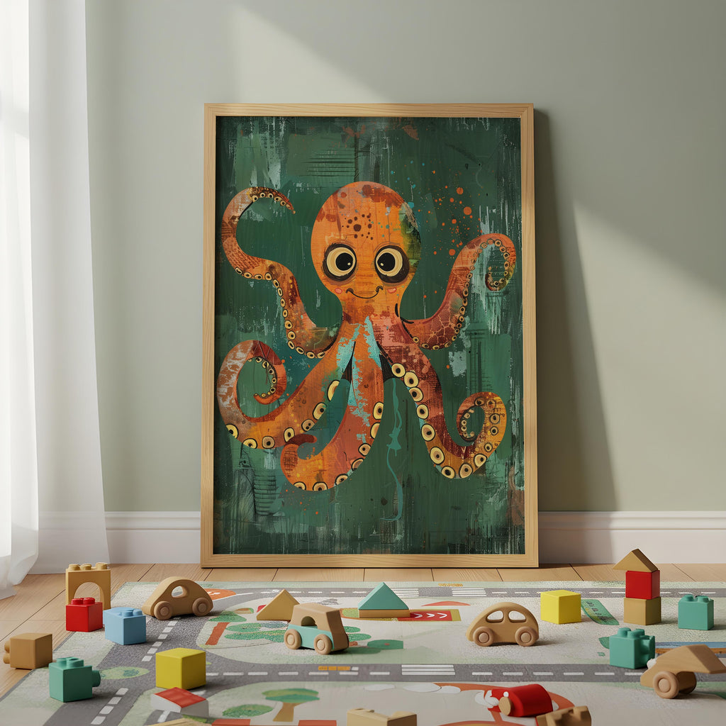 Octopus Nursery Wall Art – Ocean Animal Print