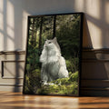 Siberian Cat Art Print: Fluffy Forest Cat Poster