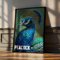 Peacock Framed Poster: Colourful Bird Wall Art for Nursery or Kids Room