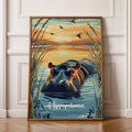 Hippo Nursery Art Print: Safari Animal Illustration