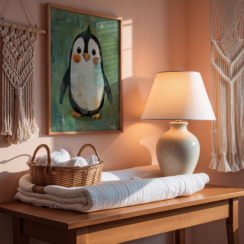 Penguin Nursery Wall Art – Arctic Animal Print