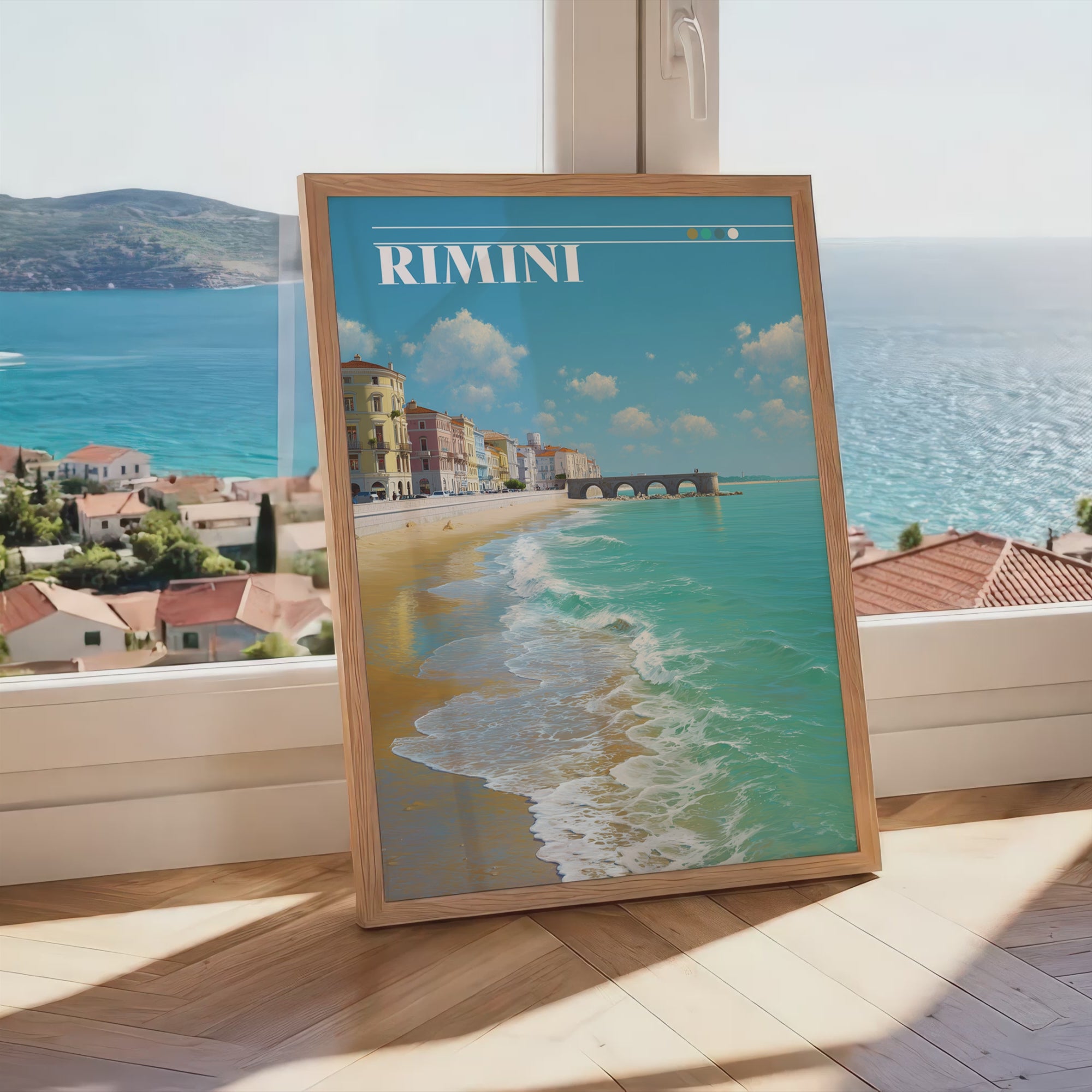 Rimini Italy Poster – Adriatic Coast Wall Art, Seaside Beach Print, Mediterranean Travel Photography Decor